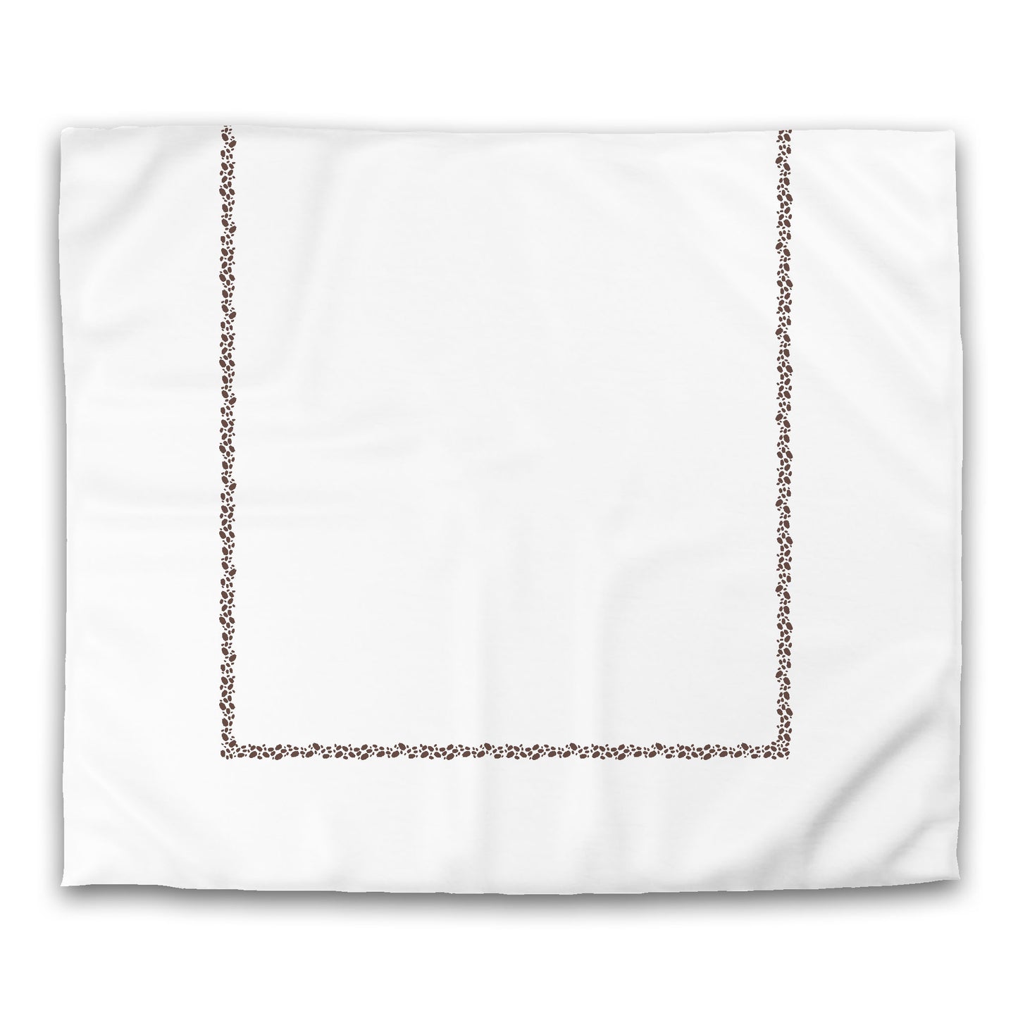 Off-white Cotton Sateen Duvet Cover, Brown Hand-painted Dab Motif Print, Classic Border, CSDU-1161-091, King - 269 x  234 cm / 106 x 92 inches