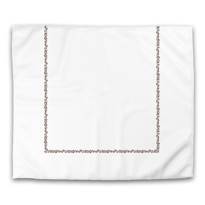 Off-white Cotton Sateen Duvet Cover, Brown Hand-painted Dab Motif Print, Classic Border, CSDU-1161-091, King - 269 x  234 cm / 106 x 92 inches