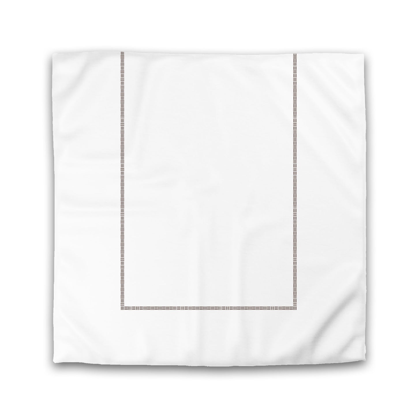 Off-white Cotton Sateen Duvet Cover, Brown Single Weave Motif Print, Classic Border | CSDU-1161-141