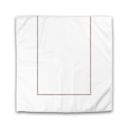Off-white Cotton Sateen Duvet Cover, Brown Single Weave Motif Print, Classic Border | CSDU-1161-141