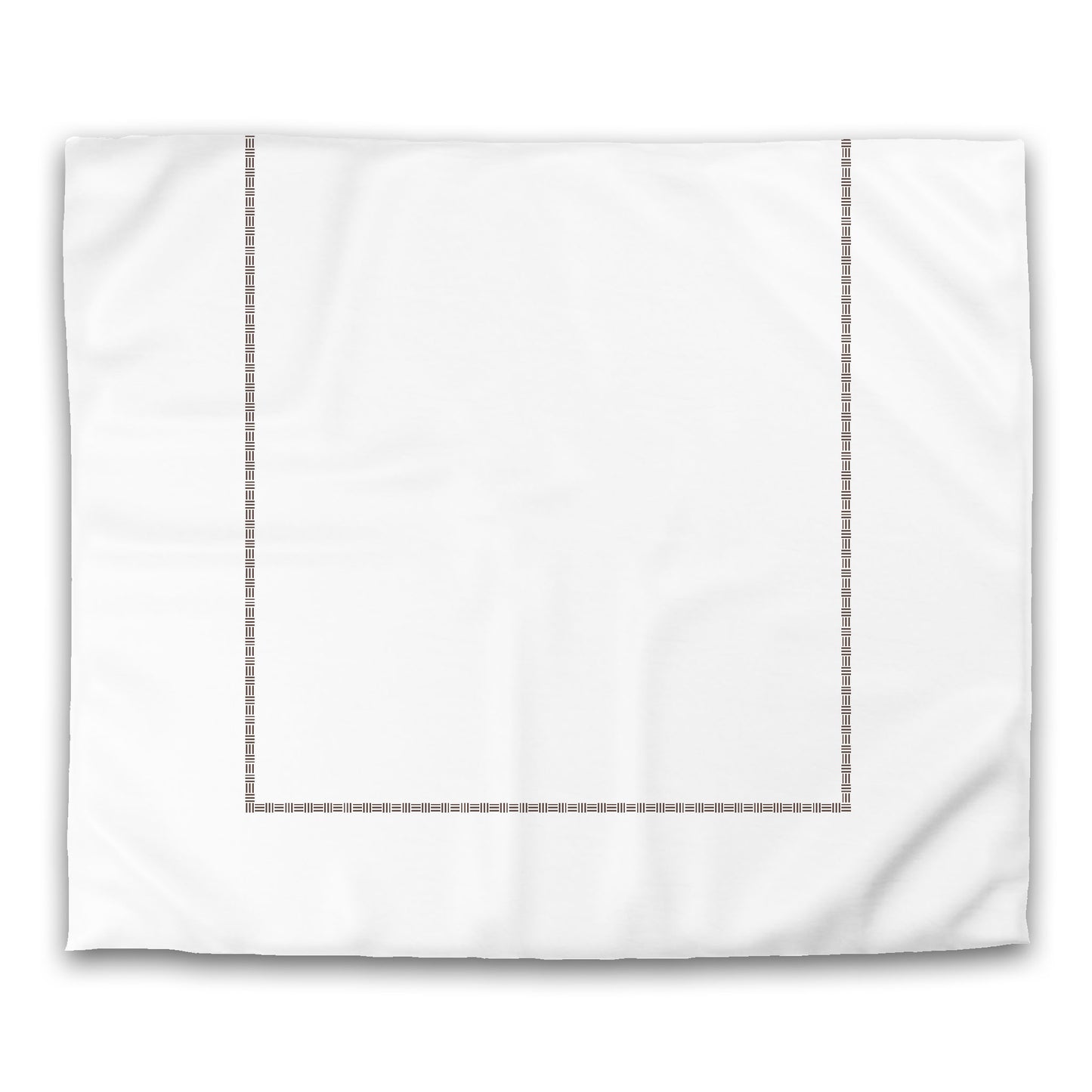 Off-white Cotton Sateen Duvet Cover, Brown Single Weave Motif Print, Classic Border, CSDU-1161-141, King - 269 x  234 cm / 106 x 92 inches