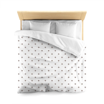 Off-white Cotton Sateen Duvet Cover, Brown Hand-painted Swizzle Motif Print, CSDU-1161-171, Queen - 229 x 229 cm / 90 x 90 inches