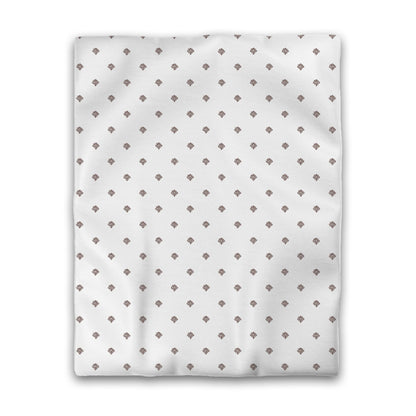 Off-white Cotton Sateen Duvet Cover, Brown Hand-painted Swizzle Motif Print, CSDU-1161-171, Twin - 178 x 229 cm / 70 x 90 inches