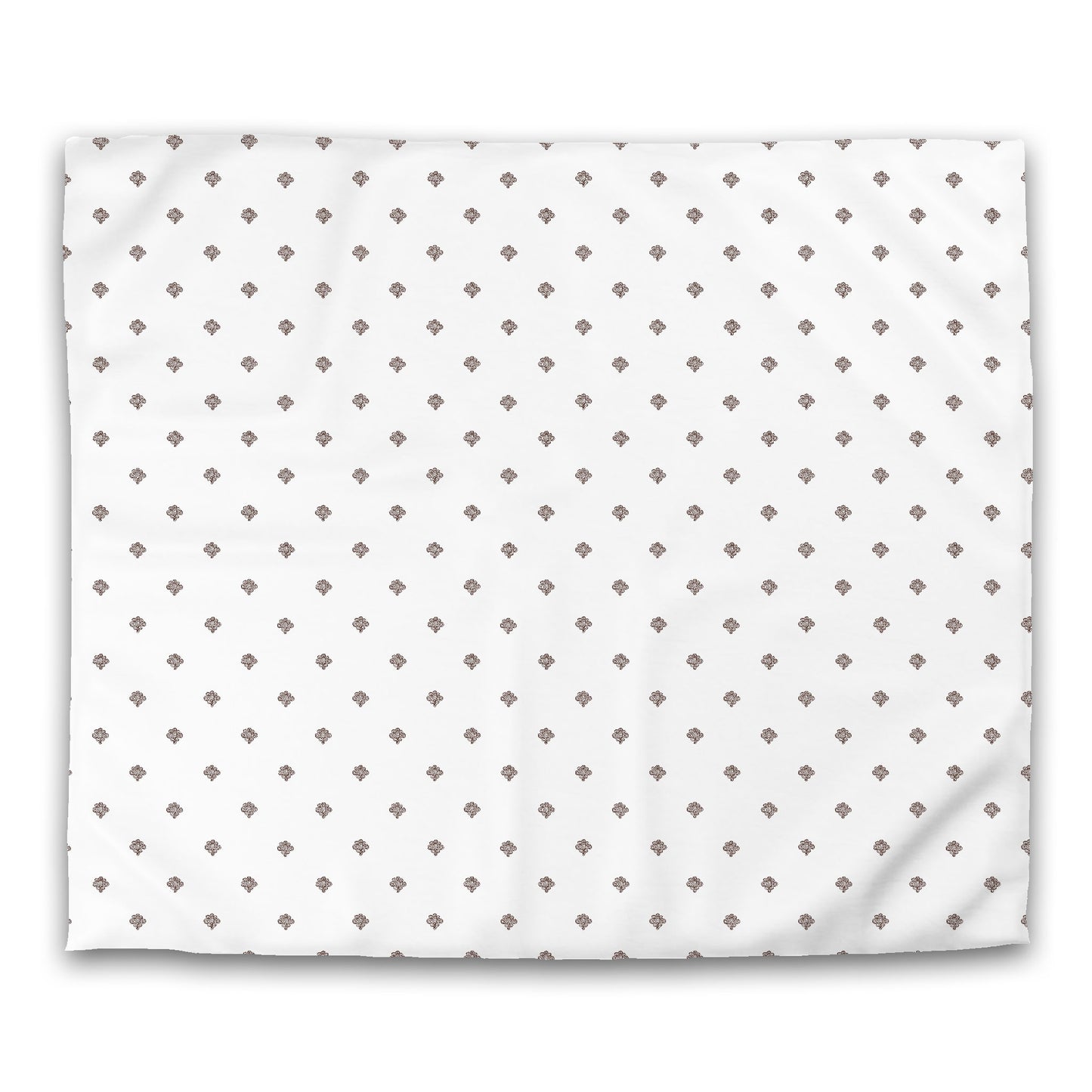 Off-white Cotton Sateen Duvet Cover, Brown Hand-painted Swizzle Motif Print, CSDU-1161-171, King - 269 x  234 cm / 106 x 92 inches