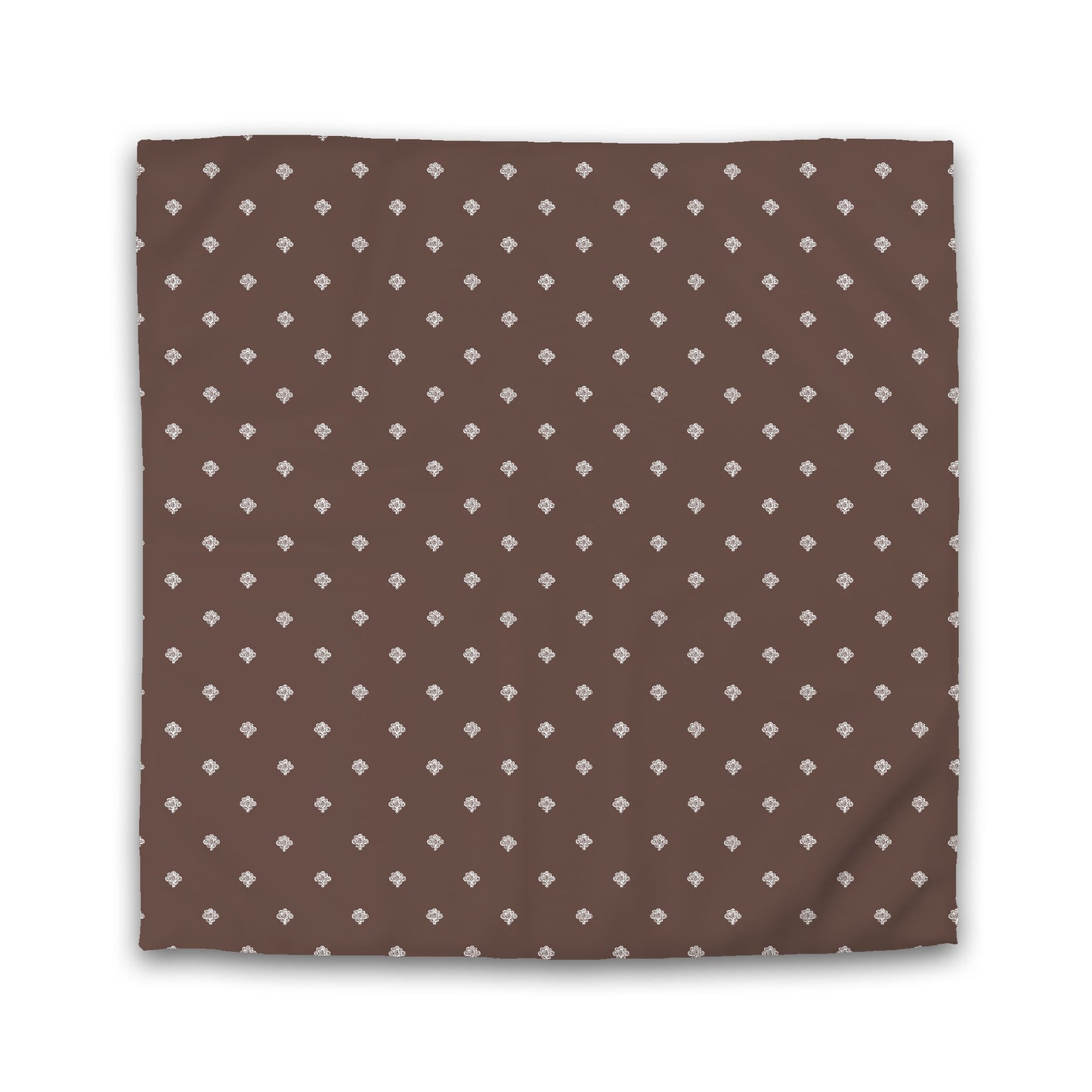 Brown Cotton Sateen Duvet Cover, Off-white Hand-painted Swizzle Motif Print | CSDU-1161-172
