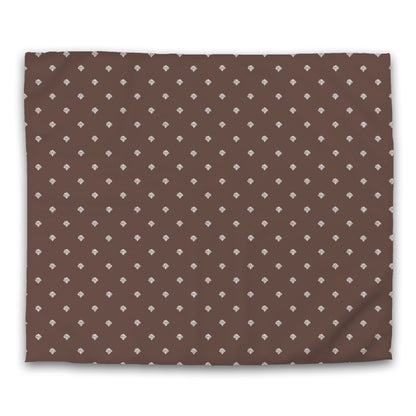 Brown Cotton Sateen Duvet Cover, Off-white Hand-painted Swizzle Motif Print, CSDU-1161-172, King - 269 x  234 cm / 106 x 92 inches
