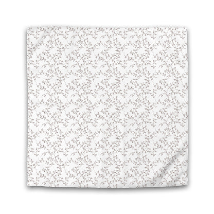 Off-white Cotton Sateen Duvet Cover, Brown Hand-painted Vine Print | CSDU-1161-181