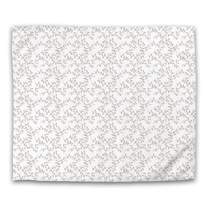 Off-white Cotton Sateen Duvet Cover, Brown Hand-painted Vine Print, CSDU-1161-181, King - 269 x  234 cm / 106 x 92 inches