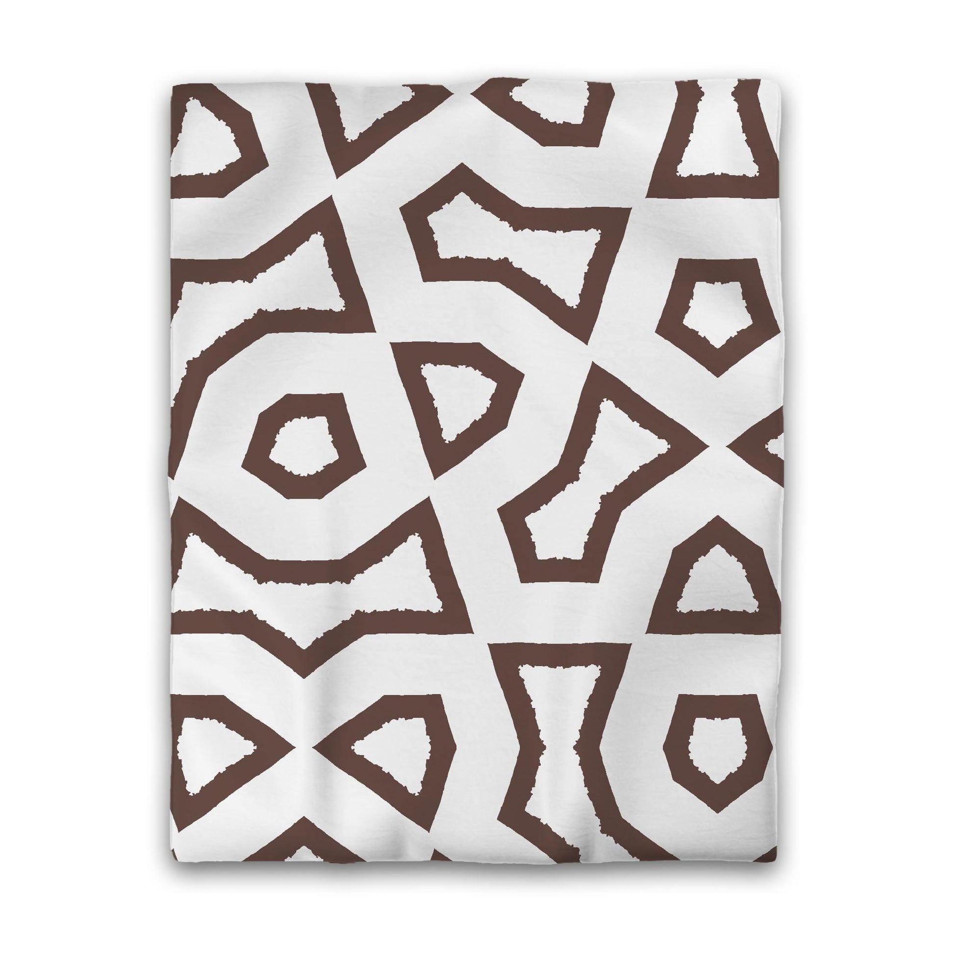 Off-white Cotton Sateen Duvet Cover, Bold Brown Graphic, CSDU-1161-391, Twin - 178 x 229 cm / 70 x 90 inches