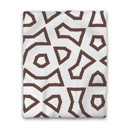 Off-white Cotton Sateen Duvet Cover, Bold Brown Graphic, CSDU-1161-391, Twin - 178 x 229 cm / 70 x 90 inches