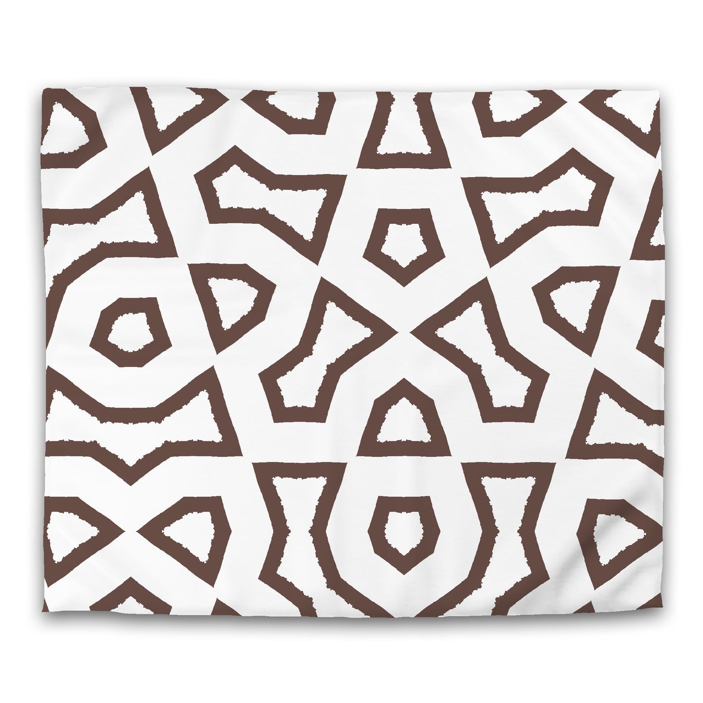 Off-white Cotton Sateen Duvet Cover, Bold Brown Graphic, CSDU-1161-391, King - 269 x  234 cm / 106 x 92 inches