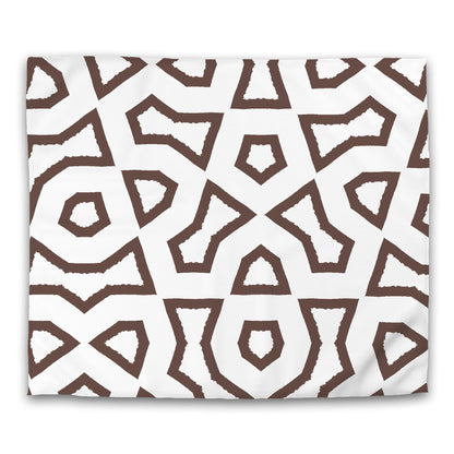 Off-white Cotton Sateen Duvet Cover, Bold Brown Graphic, CSDU-1161-391, King - 269 x  234 cm / 106 x 92 inches