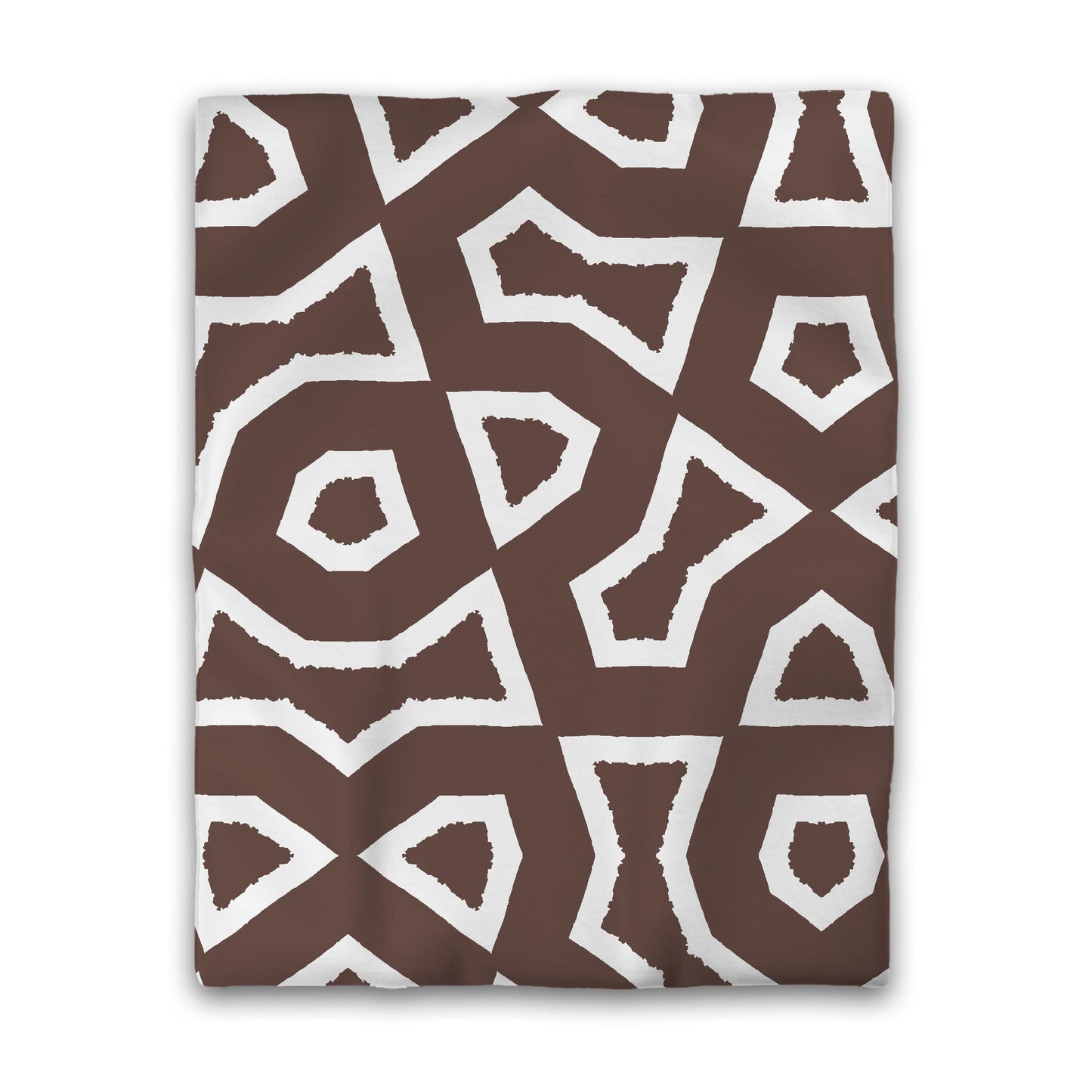 Brown Cotton Sateen Duvet Cover, Bold Off-white Graphic, CSDU-1161-392, Twin - 178 x 229 cm / 70 x 90 inches