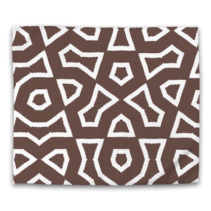 Brown Cotton Sateen Duvet Cover, Bold Off-white Graphic, CSDU-1161-392, King - 269 x  234 cm / 106 x 92 inches