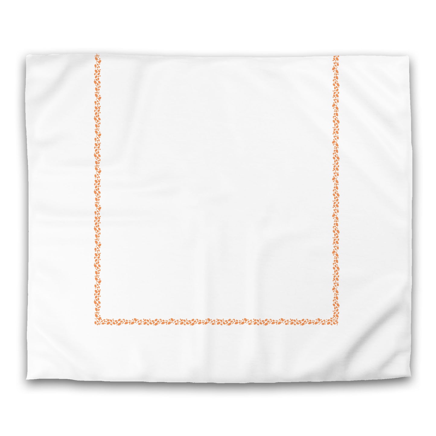 Off-white Cotton Sateen Duvet Cover, Orange Hand-painted Dab Motif Print, Classic Border, CSDU-1181-091, King - 269 x  234 cm / 106 x 92 inches