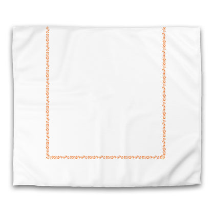 Off-white Cotton Sateen Duvet Cover, Orange Hand-painted Dab Motif Print, Classic Border, CSDU-1181-091, King - 269 x  234 cm / 106 x 92 inches