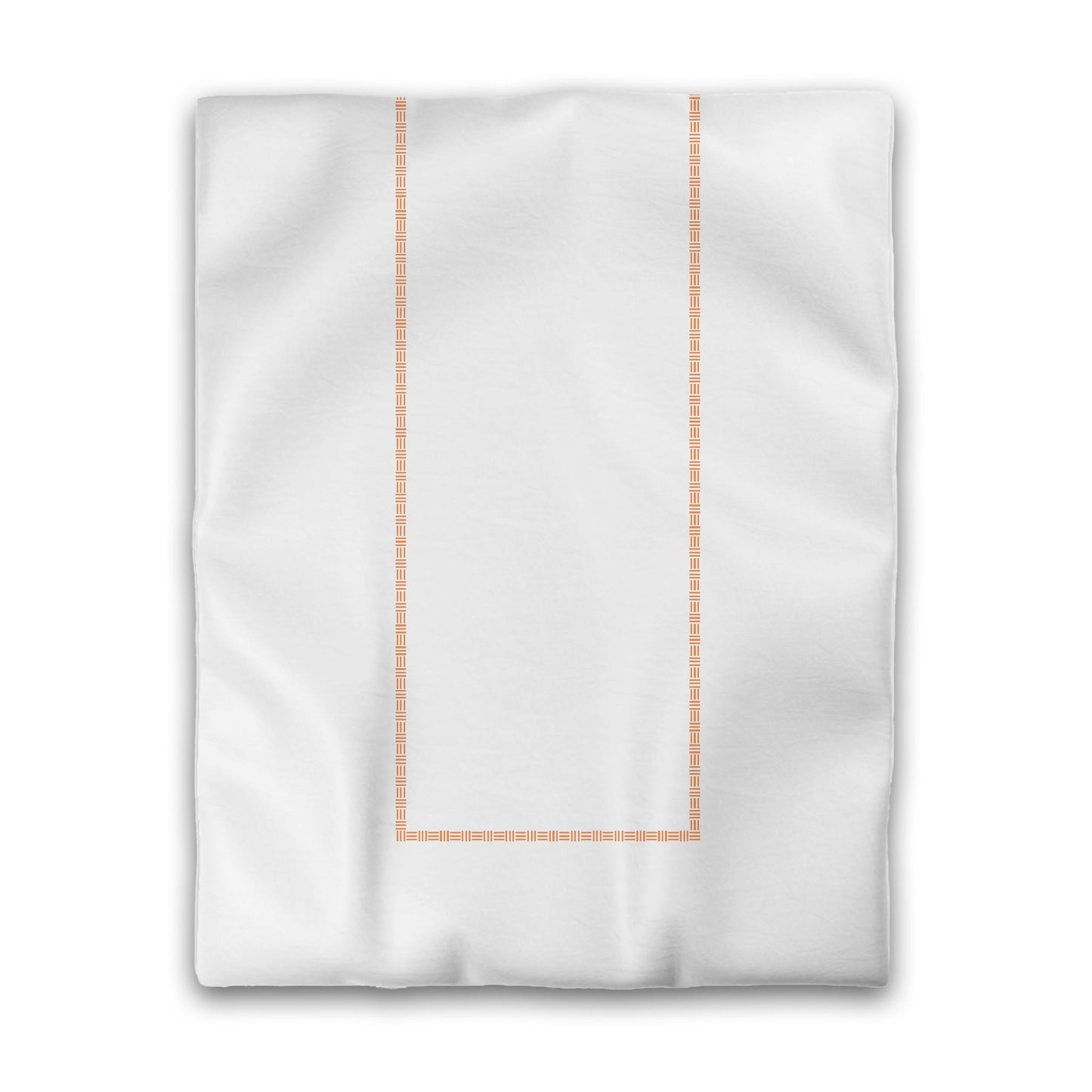 Off-white Cotton Sateen Duvet Cover, Orange Single Weave Motif Print, Classic Border, CSDU-1181-141, Twin - 178 x 229 cm / 70 x 90 inches