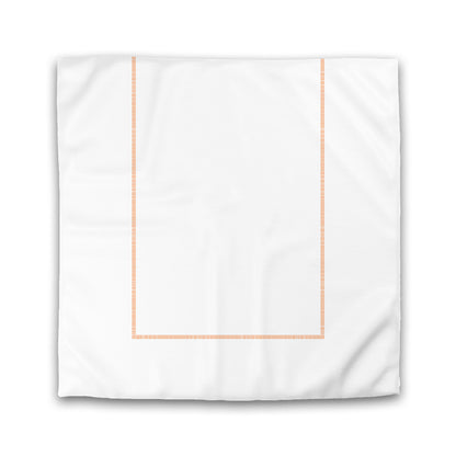 Off-white Cotton Sateen Duvet Cover, Orange Single Weave Motif Print, Classic Border | CSDU-1181-141