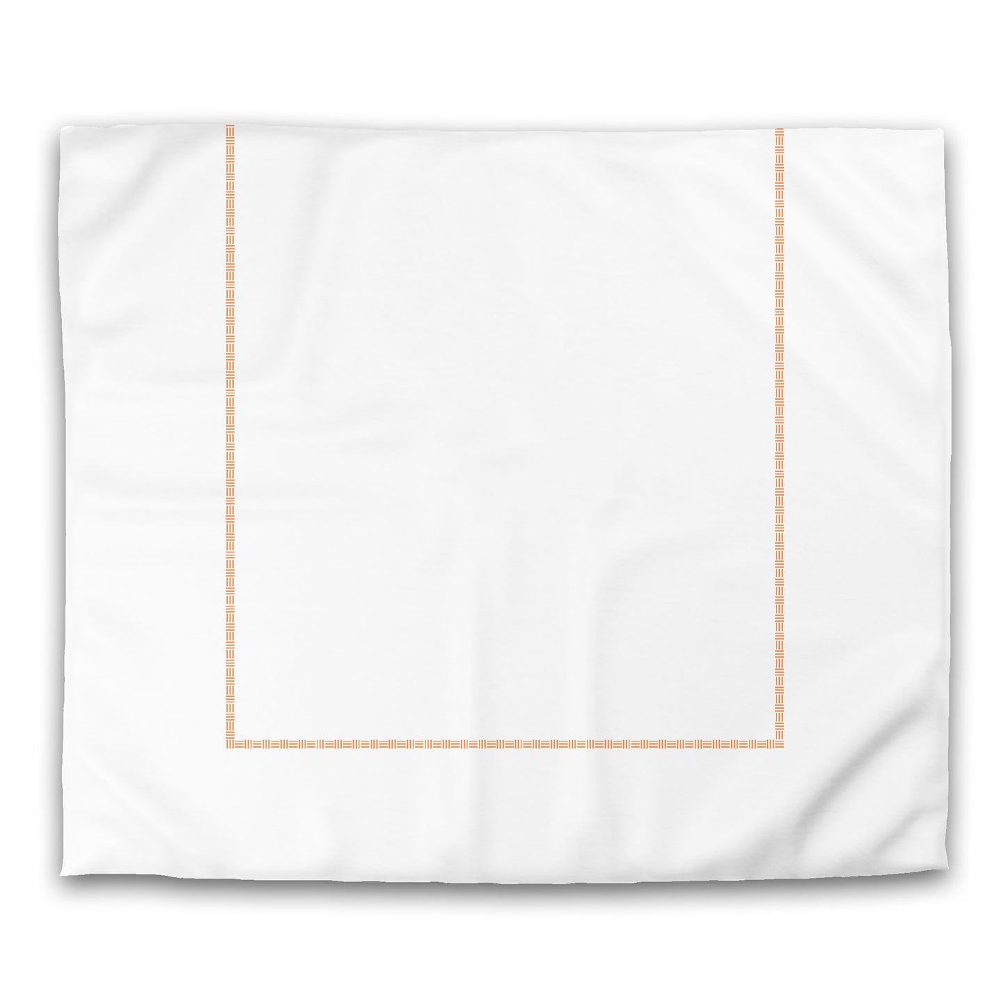 Off-white Cotton Sateen Duvet Cover, Orange Single Weave Motif Print, Classic Border, CSDU-1181-141, King - 269 x  234 cm / 106 x 92 inches