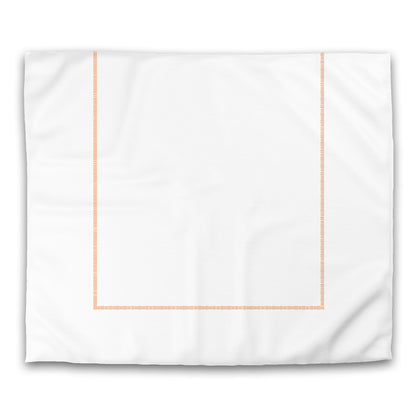 Off-white Cotton Sateen Duvet Cover, Orange Single Weave Motif Print, Classic Border, CSDU-1181-141, King - 269 x  234 cm / 106 x 92 inches