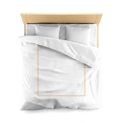 Off-white Cotton Sateen Duvet Cover, Orange Double Weave Motif Print, Classic Border, CSDU-1181-143, Queen - 229 x 229 cm / 90 x 90 inches