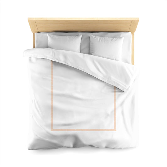 Off-white Cotton Sateen Duvet Cover, Orange Double Weave Motif Print, Classic Border, CSDU-1181-143, Queen - 229 x 229 cm / 90 x 90 inches