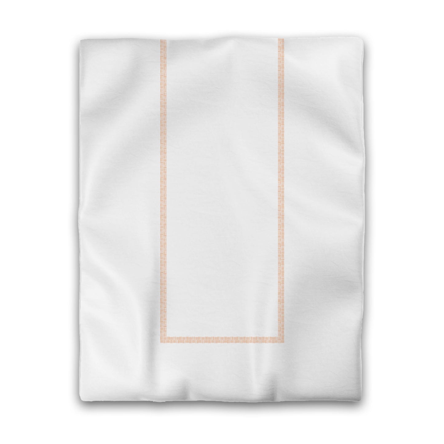 Off-white Cotton Sateen Duvet Cover, Orange Double Weave Motif Print, Classic Border, CSDU-1181-143, Twin - 178 x 229 cm / 70 x 90 inches