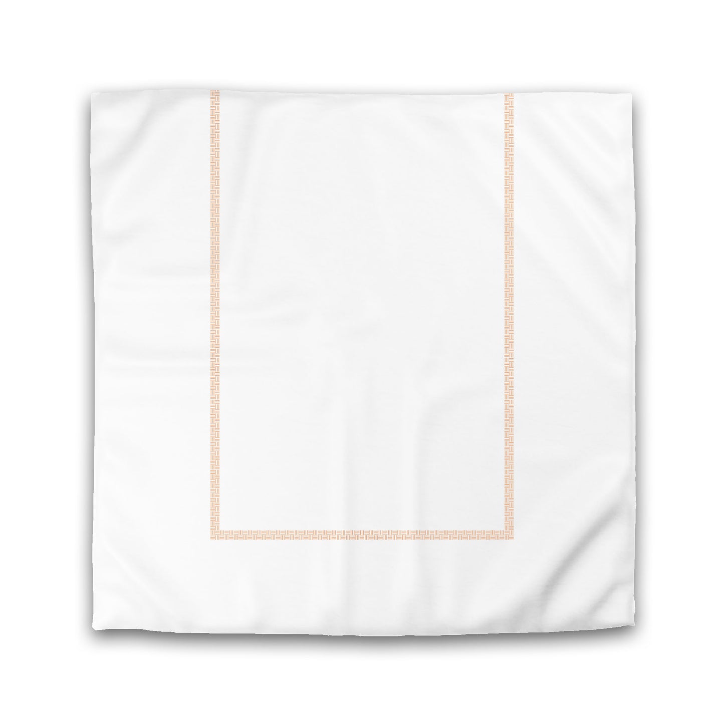 Off-white Cotton Sateen Duvet Cover, Orange Double Weave Motif Print, Classic Border | CSDU-1181-143