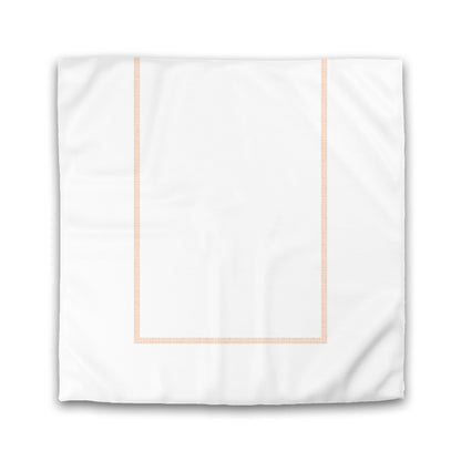 Off-white Cotton Sateen Duvet Cover, Orange Double Weave Motif Print, Classic Border | CSDU-1181-143