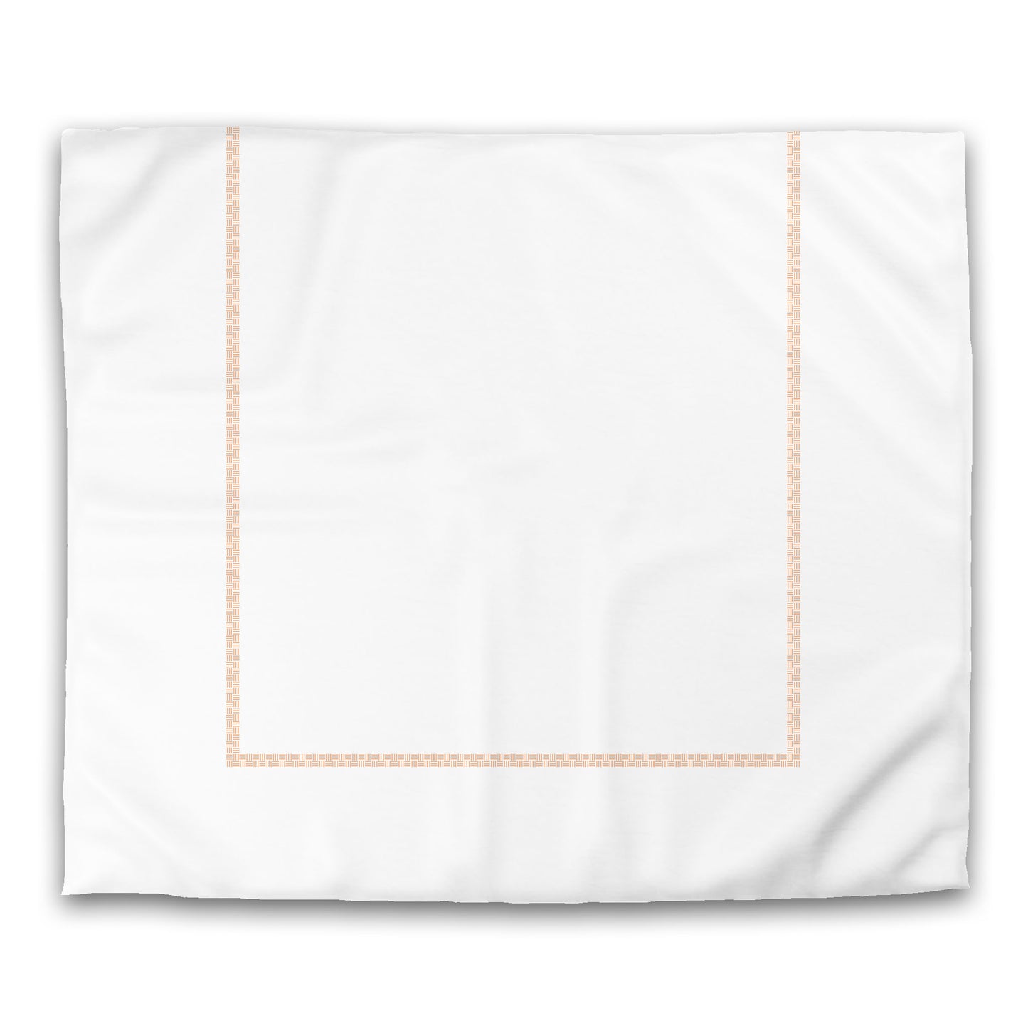 Off-white Cotton Sateen Duvet Cover, Orange Double Weave Motif Print, Classic Border, CSDU-1181-143, King - 269 x  234 cm / 106 x 92 inches
