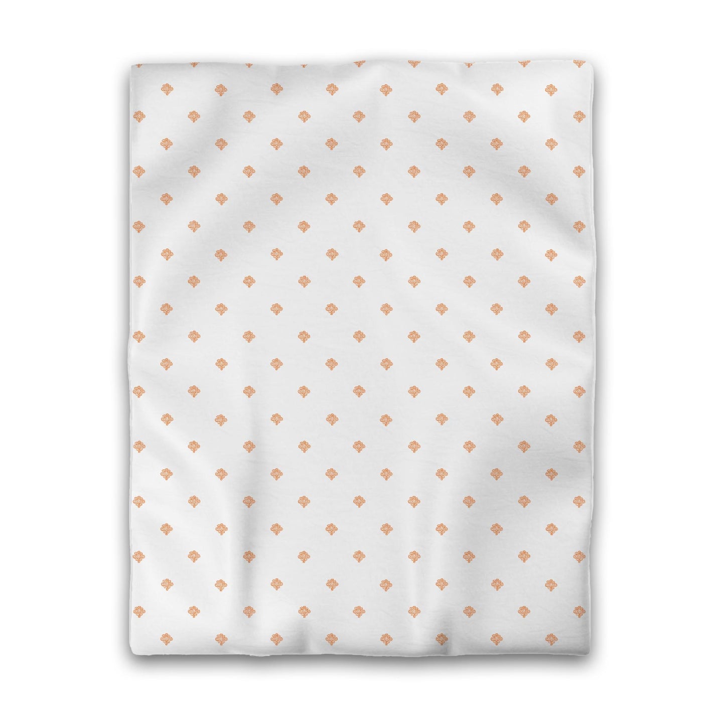 Off-white Cotton Sateen Duvet Cover, Orange Hand-painted Swizzle Motif Print, CSDU-1181-171, Twin - 178 x 229 cm / 70 x 90 inches