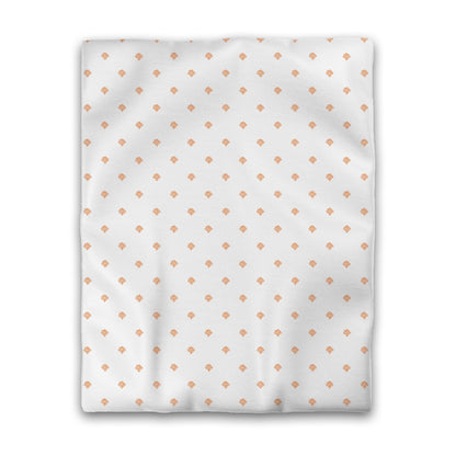 Off-white Cotton Sateen Duvet Cover, Orange Hand-painted Swizzle Motif Print, CSDU-1181-171, Twin - 178 x 229 cm / 70 x 90 inches