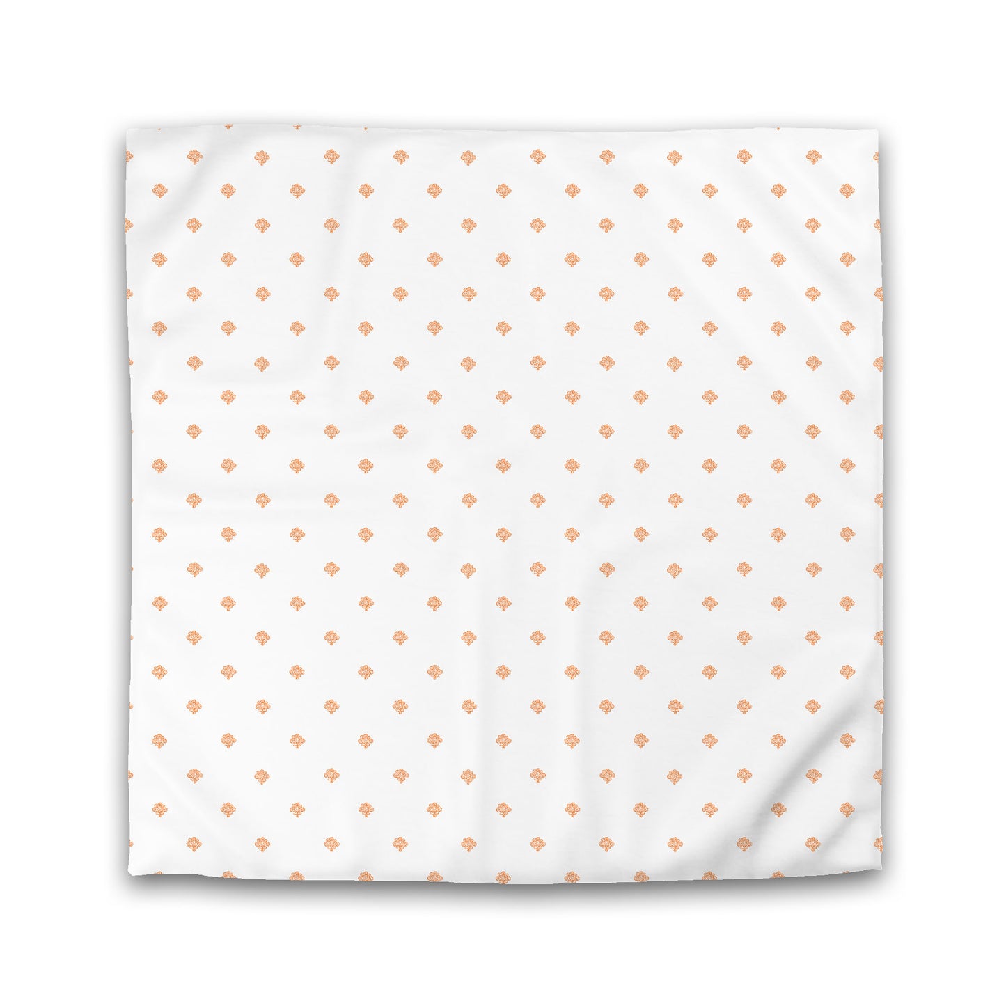 Off-white Cotton Sateen Duvet Cover, Orange Hand-painted Swizzle Motif Print | CSDU-1181-171