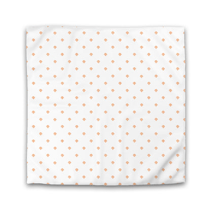 Off-white Cotton Sateen Duvet Cover, Orange Hand-painted Swizzle Motif Print | CSDU-1181-171
