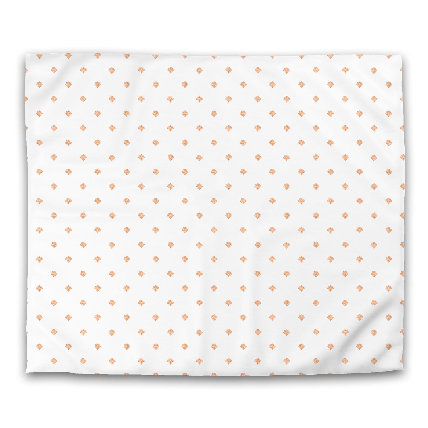 Off-white Cotton Sateen Duvet Cover, Orange Hand-painted Swizzle Motif Print, CSDU-1181-171, King - 269 x  234 cm / 106 x 92 inches