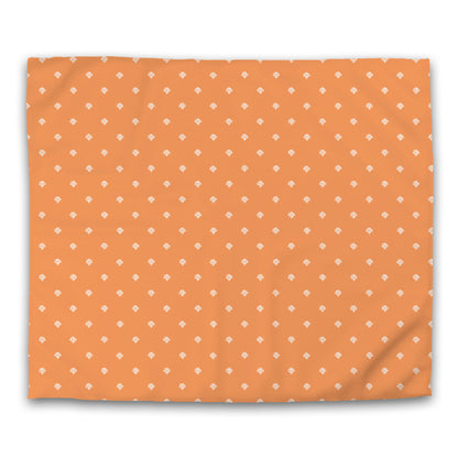 Orange Cotton Sateen Duvet Cover, Off-white Hand-painted Swizzle Motif Print, CSDU-1181-172, King - 269 x  234 cm / 106 x 92 inches