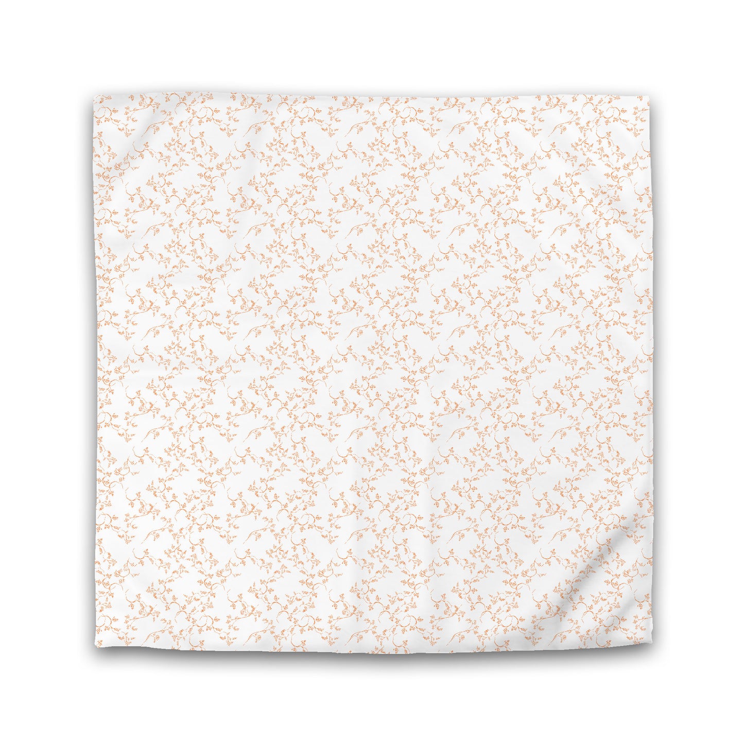 Off-white Cotton Sateen Duvet Cover, Orange Hand-painted Vine Print | CSDU-1181-181