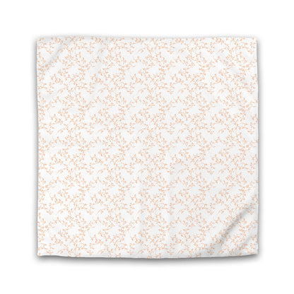 Off-white Cotton Sateen Duvet Cover, Orange Hand-painted Vine Print | CSDU-1181-181
