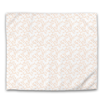 Off-white Cotton Sateen Duvet Cover, Orange Hand-painted Vine Print, CSDU-1181-181, King - 269 x  234 cm / 106 x 92 inches