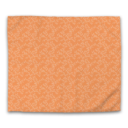 Orange Cotton Sateen Duvet Cover, Off-white Hand-painted Vine Print, CSDU-1181-182, King - 269 x  234 cm / 106 x 92 inches
