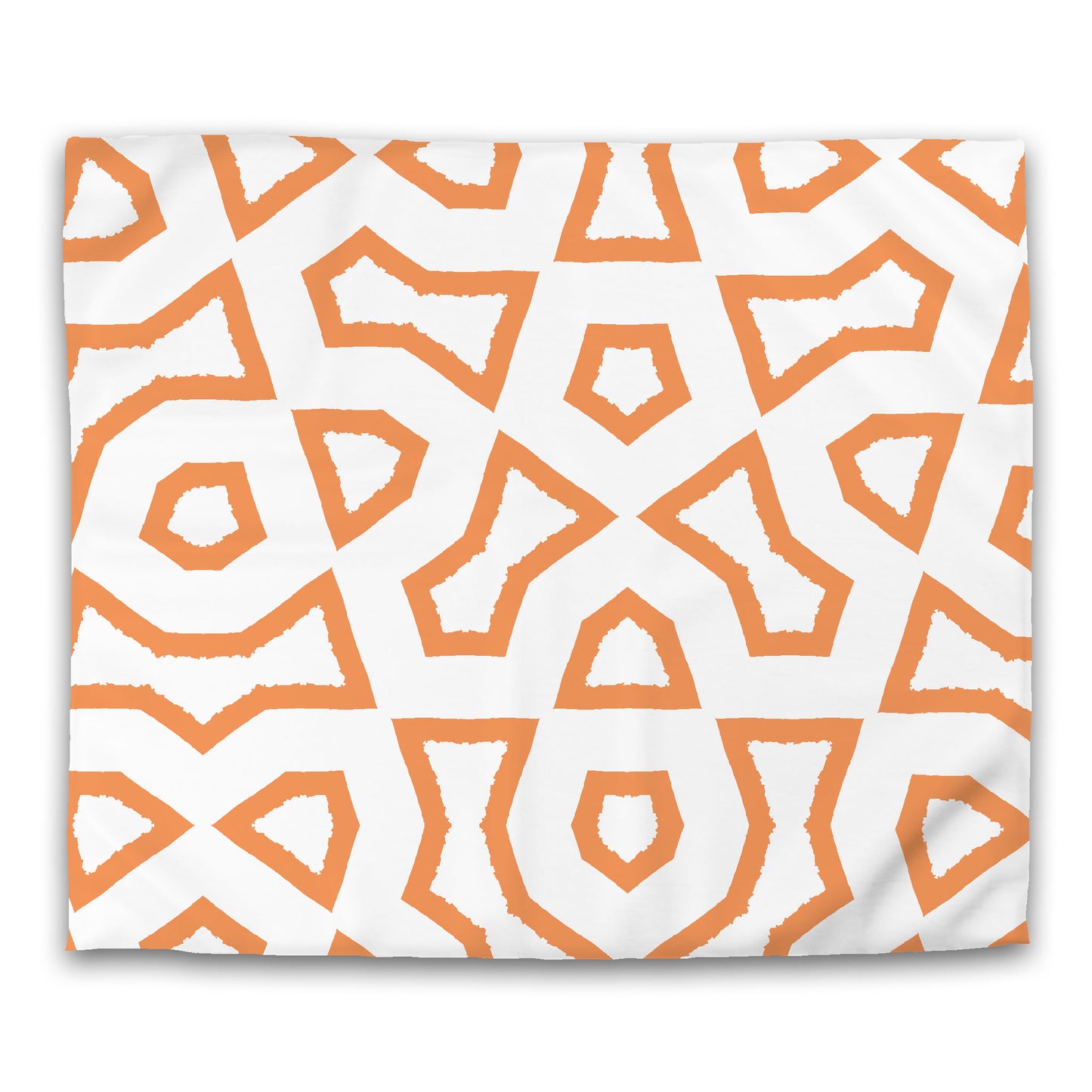 Off-white Cotton Sateen Duvet Cover, Bold Orange Graphic, CSDU-1181-391, King - 269 x  234 cm / 106 x 92 inches