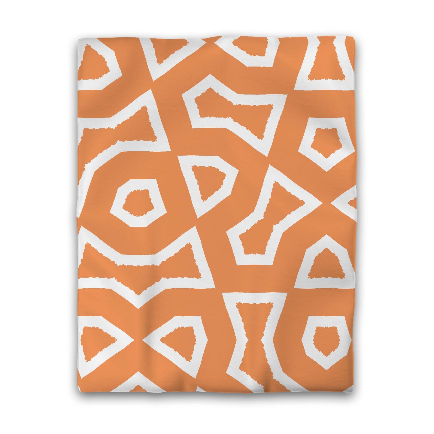 Orange Cotton Sateen Duvet Cover, Bold Off-white Graphic, CSDU-1181-392, Twin - 178 x 229 cm / 70 x 90 inches