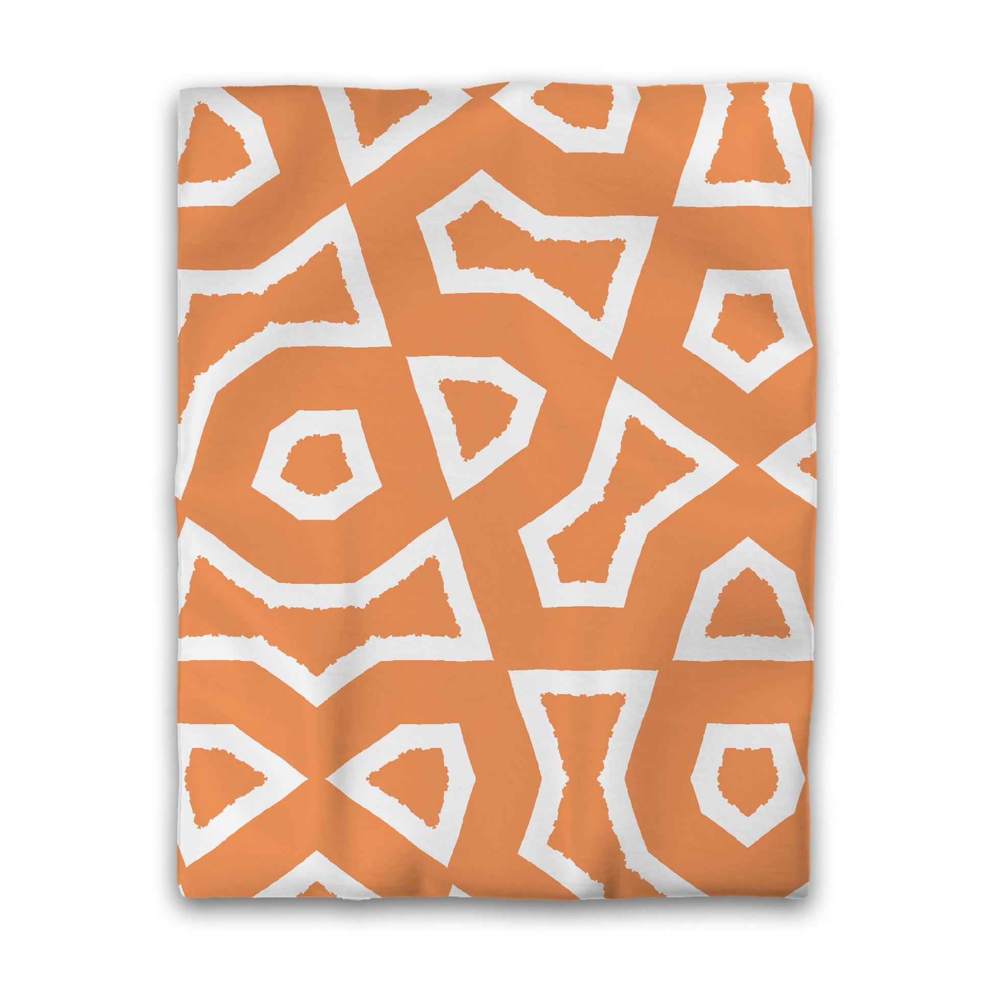 Orange Cotton Sateen Duvet Cover, Bold Off-white Graphic, CSDU-1181-392, Twin - 178 x 229 cm / 70 x 90 inches