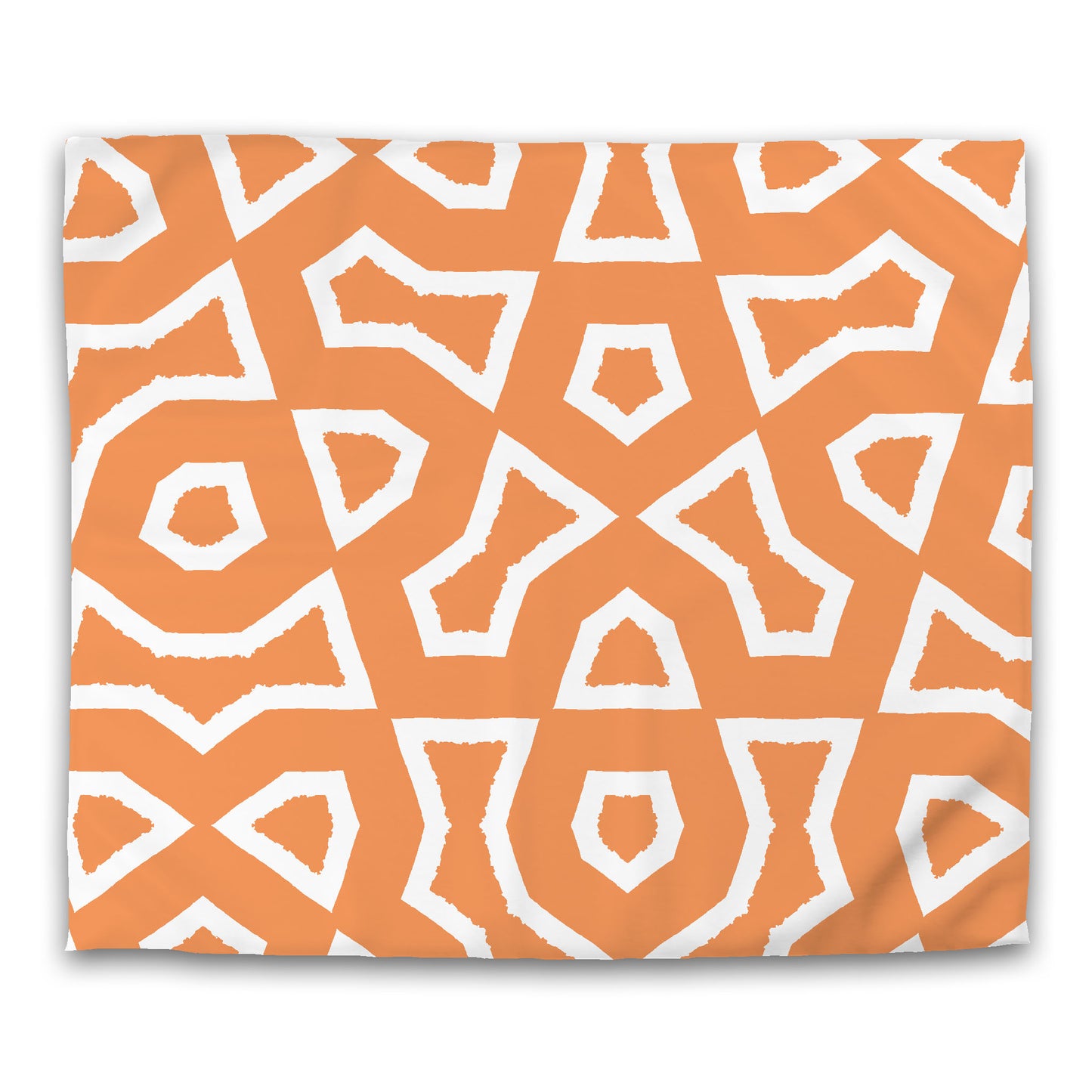 Orange Cotton Sateen Duvet Cover, Bold Off-white Graphic, CSDU-1181-392, King - 269 x  234 cm / 106 x 92 inches