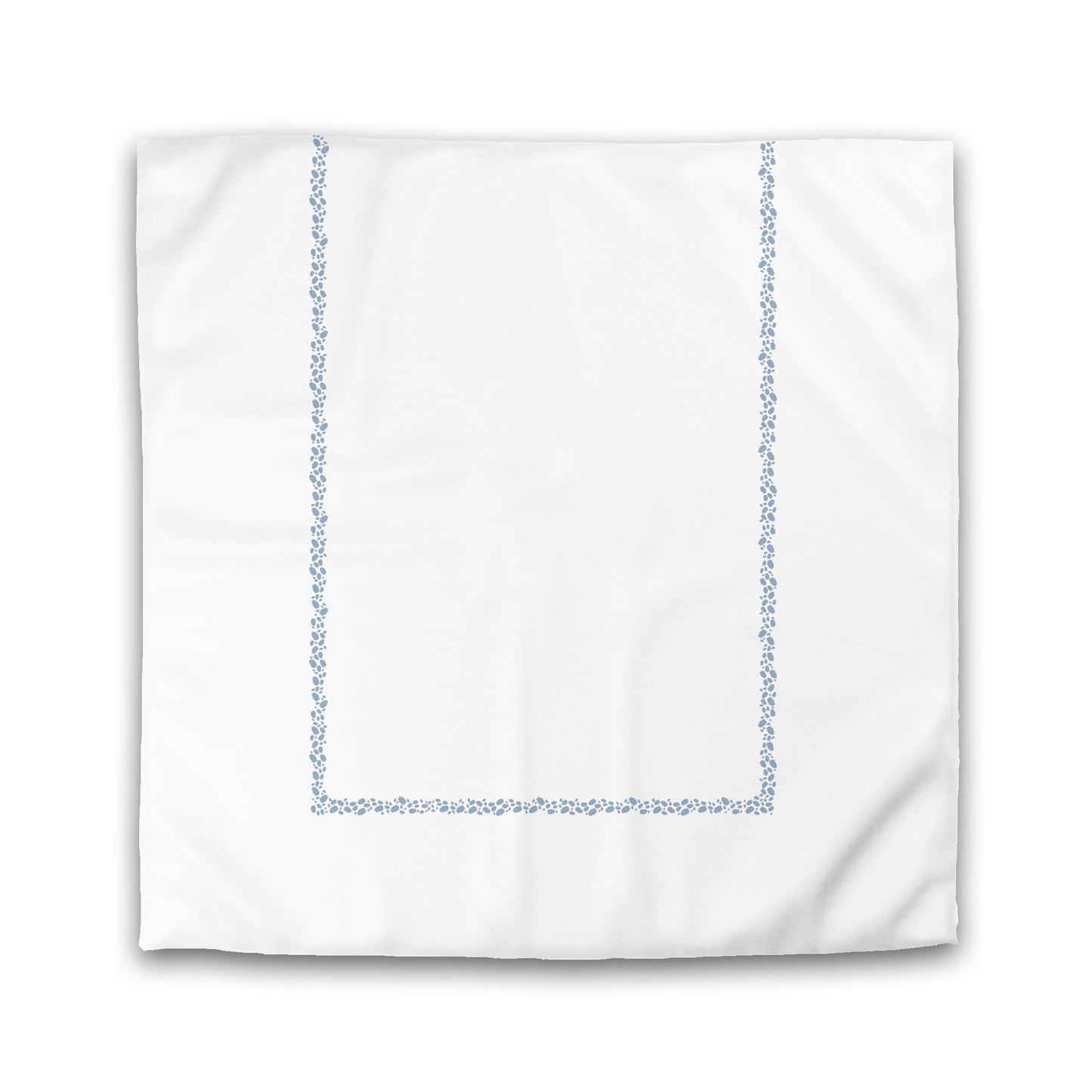 Off-white Cotton Sateen Duvet Cover, Blue Hand-painted Dab Motif Print, Classic Border | CSDU-1231-091