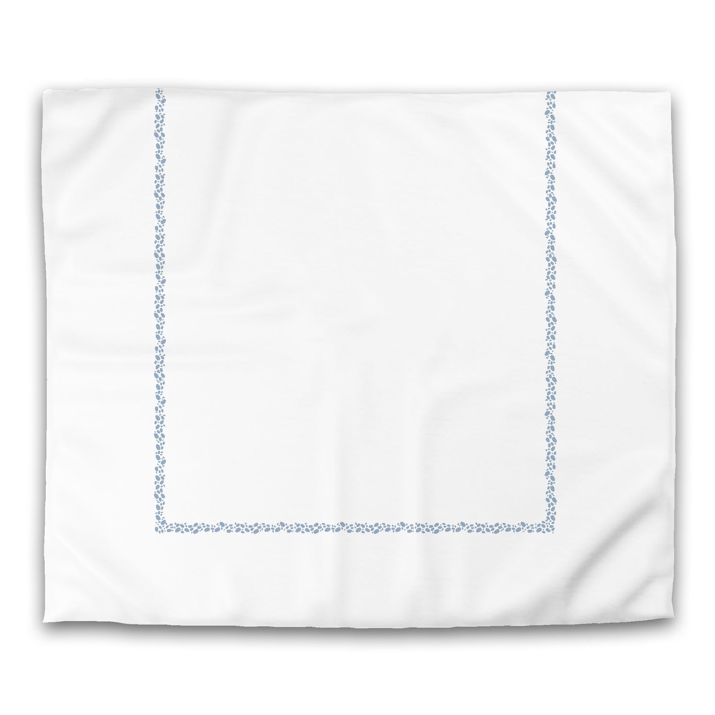 Off-white Cotton Sateen Duvet Cover, Blue Hand-painted Dab Motif Print, Classic Border, CSDU-1231-091, King - 269 x  234 cm / 106 x 92 inches