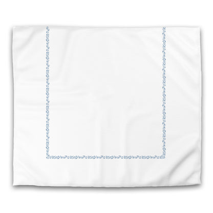 Off-white Cotton Sateen Duvet Cover, Blue Hand-painted Dab Motif Print, Classic Border, CSDU-1231-091, King - 269 x  234 cm / 106 x 92 inches