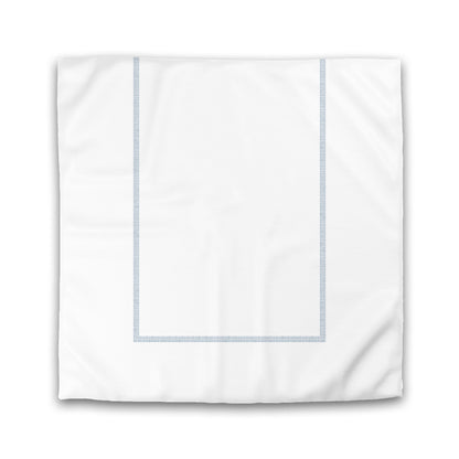 Off-white Cotton Sateen Duvet Cover, Blue Double Weave Motif Print, Classic Border | CSDU-1231-143