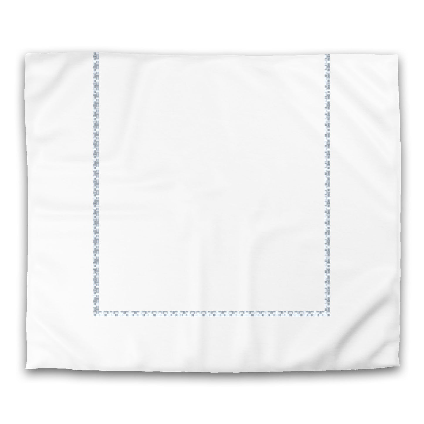 Off-white Cotton Sateen Duvet Cover, Blue Double Weave Motif Print, Classic Border, CSDU-1231-143, King - 269 x  234 cm / 106 x 92 inches