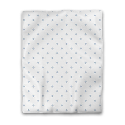 Off-white Cotton Sateen Duvet Cover, Blue Hand-painted Swizzle Motif Print, CSDU-1231-171, Twin - 178 x 229 cm / 70 x 90 inches